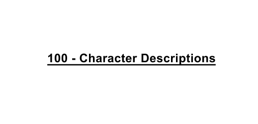 Character Descriptions